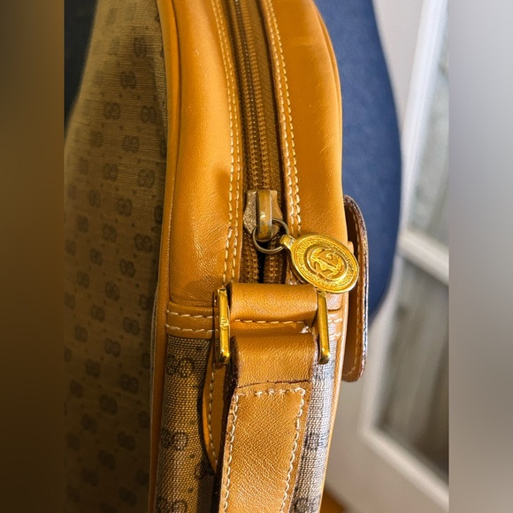 Gucci Round Canteen Crossbody Bag Vintage Rare Micro GG Circle Messenger XL - Picture 12 of 17